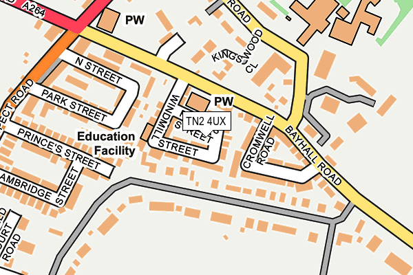 TN2 4UX map - OS OpenMap – Local (Ordnance Survey)