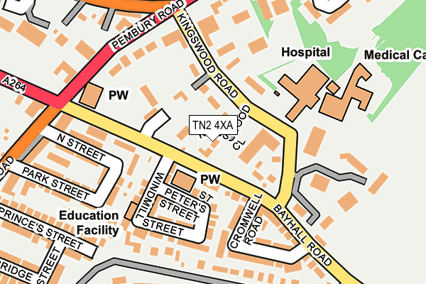 TN2 4XA map - OS OpenMap – Local (Ordnance Survey)