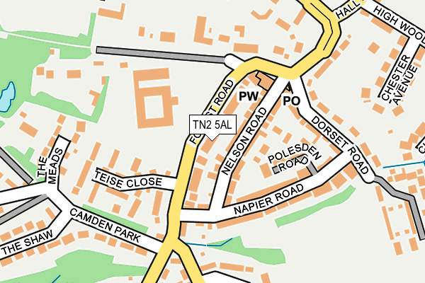 TN2 5AL map - OS OpenMap – Local (Ordnance Survey)