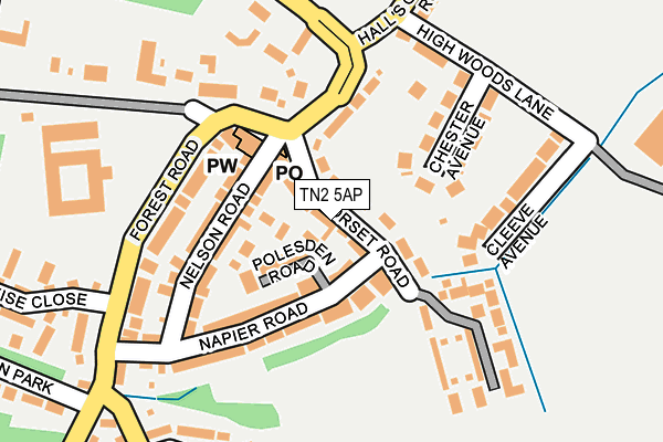 TN2 5AP map - OS OpenMap – Local (Ordnance Survey)