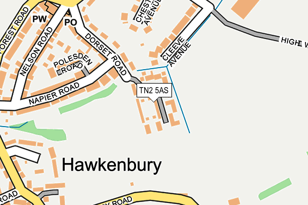 TN2 5AS map - OS OpenMap – Local (Ordnance Survey)