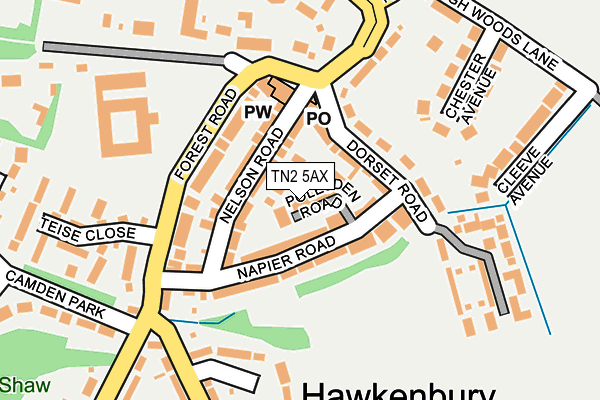 TN2 5AX map - OS OpenMap – Local (Ordnance Survey)
