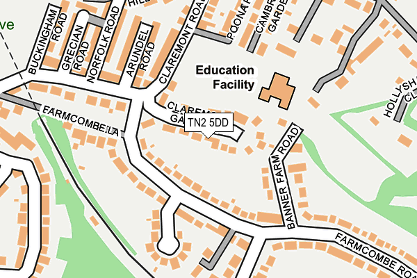 TN2 5DD map - OS OpenMap – Local (Ordnance Survey)