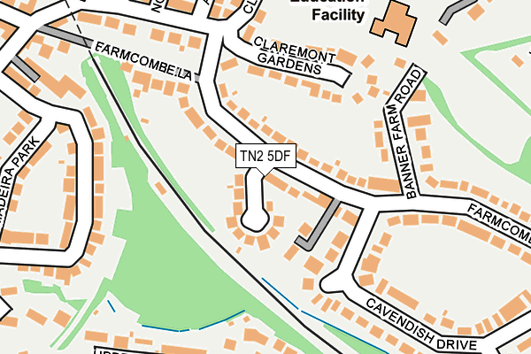 TN2 5DF map - OS OpenMap – Local (Ordnance Survey)