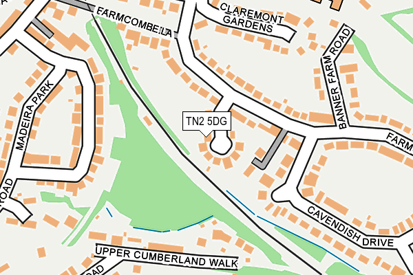 TN2 5DG map - OS OpenMap – Local (Ordnance Survey)