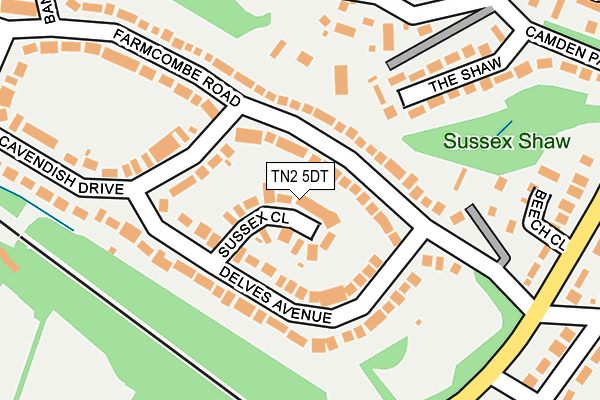 TN2 5DT map - OS OpenMap – Local (Ordnance Survey)