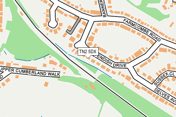 TN2 5DX map - OS OpenMap – Local (Ordnance Survey)