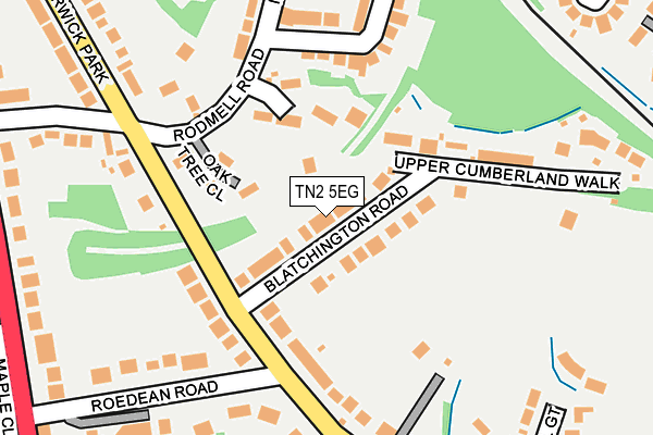 TN2 5EG map - OS OpenMap – Local (Ordnance Survey)