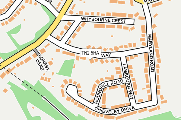 TN2 5HA map - OS OpenMap – Local (Ordnance Survey)