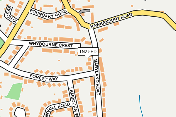 TN2 5HD map - OS OpenMap – Local (Ordnance Survey)