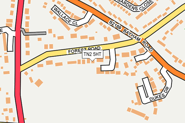 TN2 5HT map - OS OpenMap – Local (Ordnance Survey)