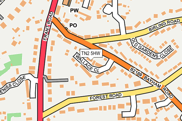 TN2 5HW map - OS OpenMap – Local (Ordnance Survey)