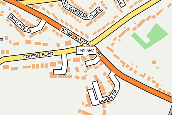 TN2 5HZ map - OS OpenMap – Local (Ordnance Survey)