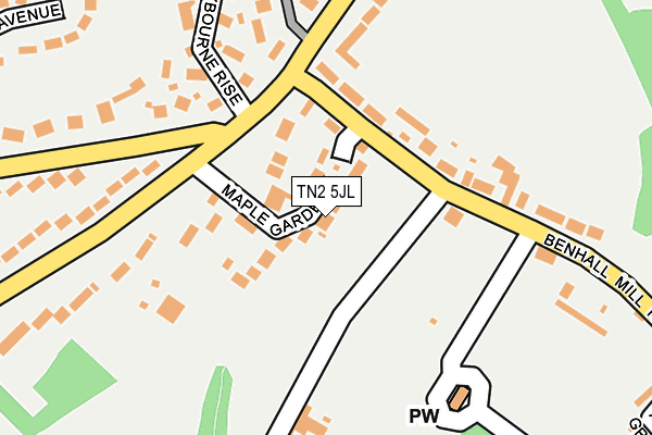 TN2 5JL map - OS OpenMap – Local (Ordnance Survey)