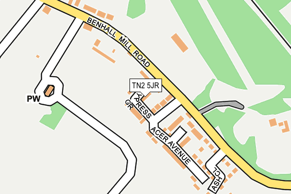 TN2 5JR map - OS OpenMap – Local (Ordnance Survey)