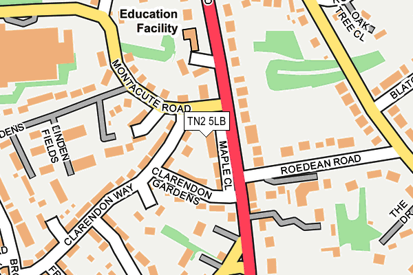 TN2 5LB map - OS OpenMap – Local (Ordnance Survey)