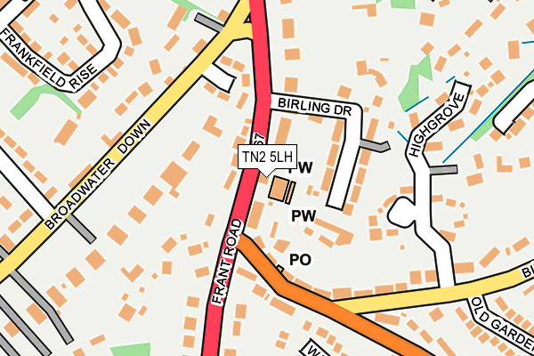 TN2 5LH map - OS OpenMap – Local (Ordnance Survey)