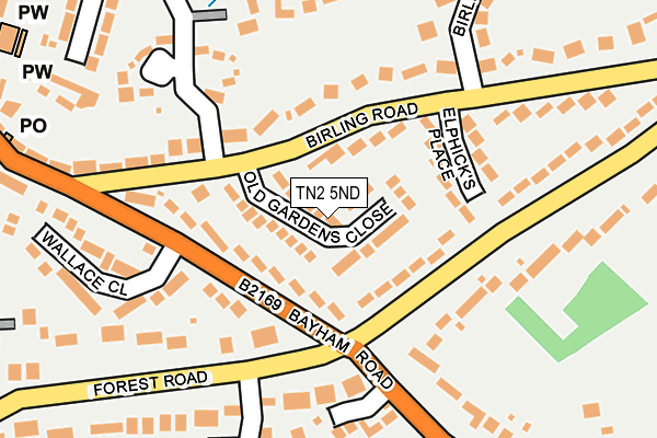 TN2 5ND map - OS OpenMap – Local (Ordnance Survey)