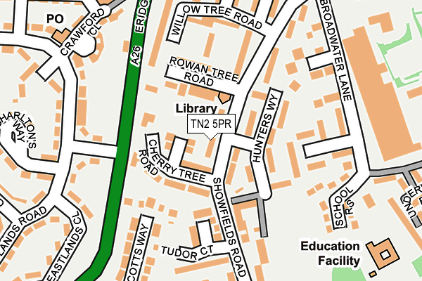 TN2 5PR map - OS OpenMap – Local (Ordnance Survey)