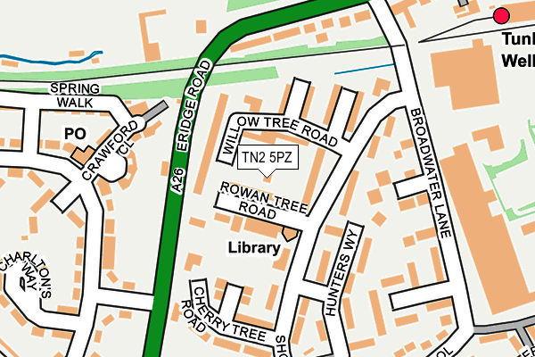 TN2 5PZ map - OS OpenMap – Local (Ordnance Survey)