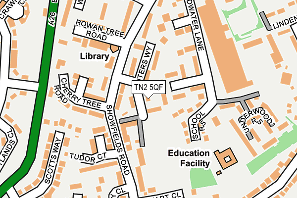 TN2 5QF map - OS OpenMap – Local (Ordnance Survey)