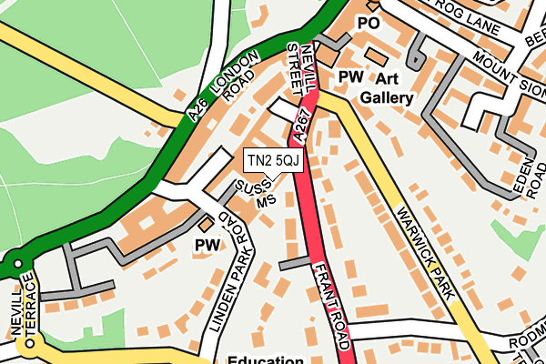TN2 5QJ map - OS OpenMap – Local (Ordnance Survey)