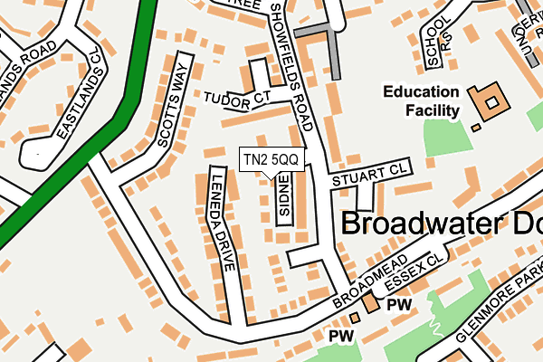 TN2 5QQ map - OS OpenMap – Local (Ordnance Survey)