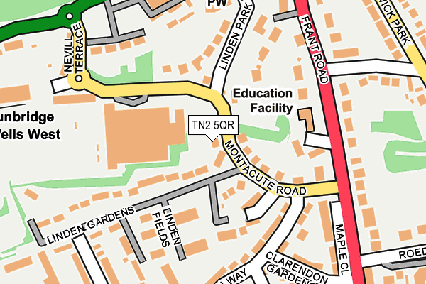 TN2 5QR map - OS OpenMap – Local (Ordnance Survey)