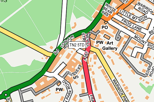 TN2 5TD map - OS OpenMap – Local (Ordnance Survey)