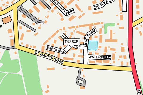 TN2 5XB map - OS OpenMap – Local (Ordnance Survey)