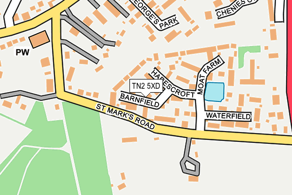 TN2 5XD map - OS OpenMap – Local (Ordnance Survey)