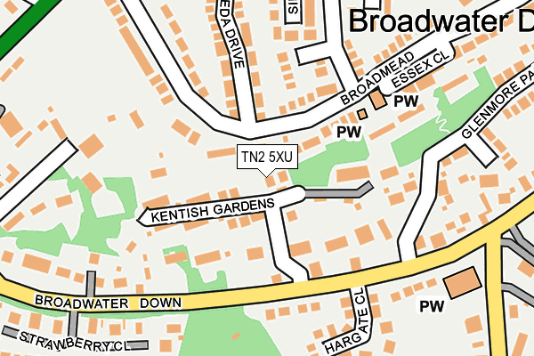TN2 5XU map - OS OpenMap – Local (Ordnance Survey)