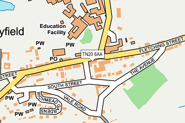 TN20 6AA map - OS OpenMap – Local (Ordnance Survey)
