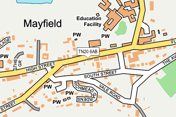TN20 6AB map - OS OpenMap – Local (Ordnance Survey)
