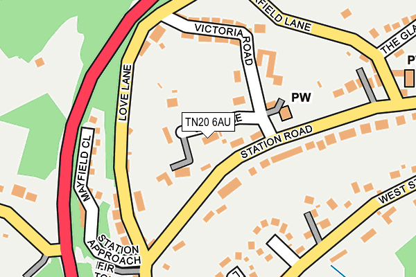 TN20 6AU map - OS OpenMap – Local (Ordnance Survey)