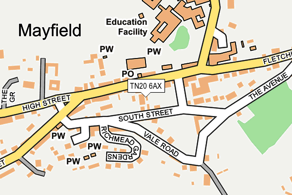 TN20 6AX map - OS OpenMap – Local (Ordnance Survey)