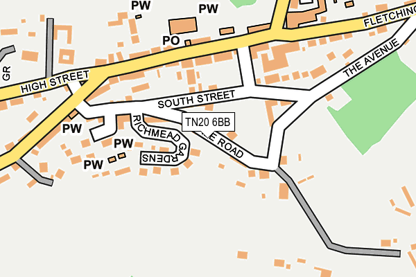 TN20 6BB map - OS OpenMap – Local (Ordnance Survey)