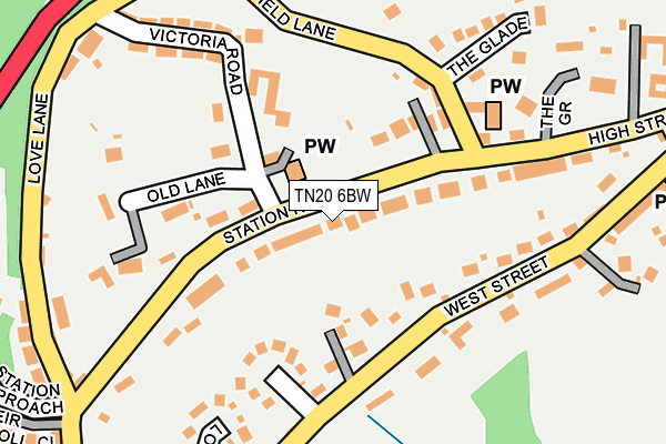 TN20 6BW map - OS OpenMap – Local (Ordnance Survey)
