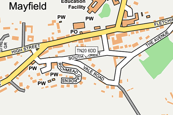 TN20 6DD map - OS OpenMap – Local (Ordnance Survey)