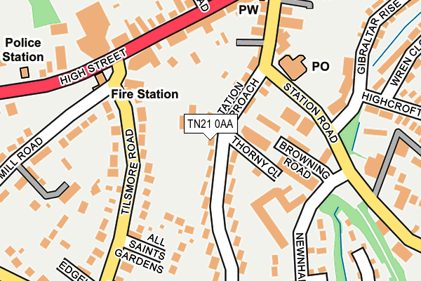 TN21 0AA map - OS OpenMap – Local (Ordnance Survey)