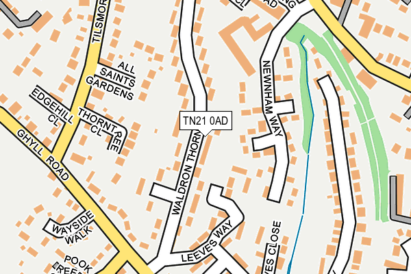 TN21 0AD map - OS OpenMap – Local (Ordnance Survey)