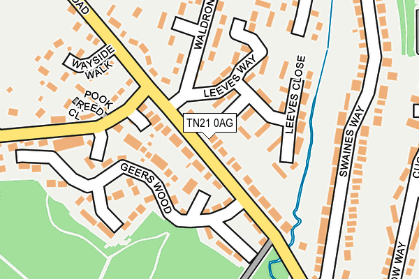 TN21 0AG map - OS OpenMap – Local (Ordnance Survey)