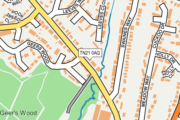 TN21 0AQ map - OS OpenMap – Local (Ordnance Survey)