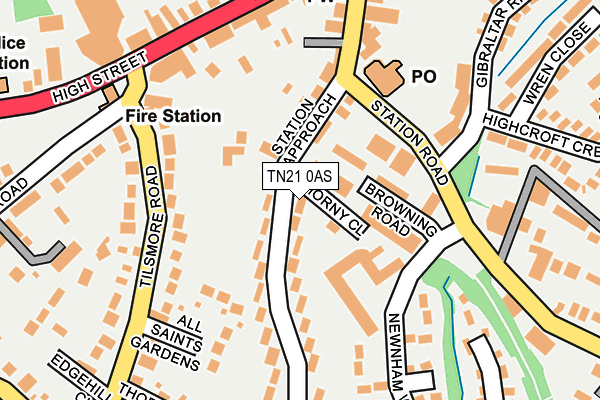 TN21 0AS map - OS OpenMap – Local (Ordnance Survey)