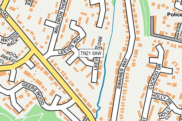 TN21 0AW map - OS OpenMap – Local (Ordnance Survey)