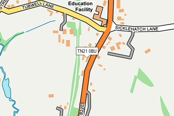 TN21 0BU map - OS OpenMap – Local (Ordnance Survey)