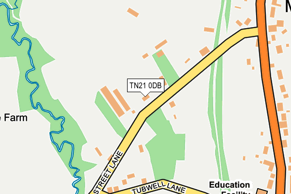 TN21 0DB map - OS OpenMap – Local (Ordnance Survey)