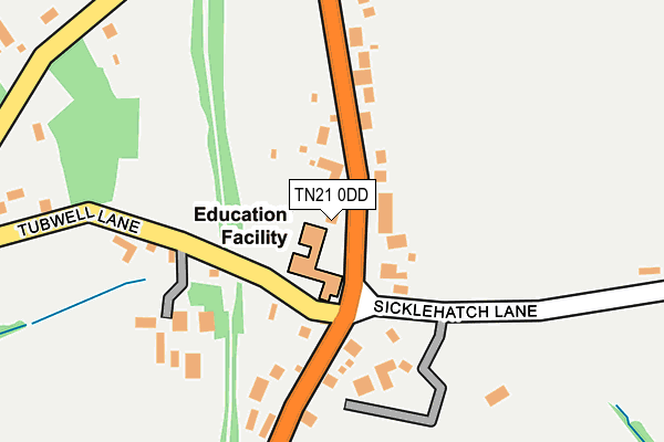 TN21 0DD map - OS OpenMap – Local (Ordnance Survey)