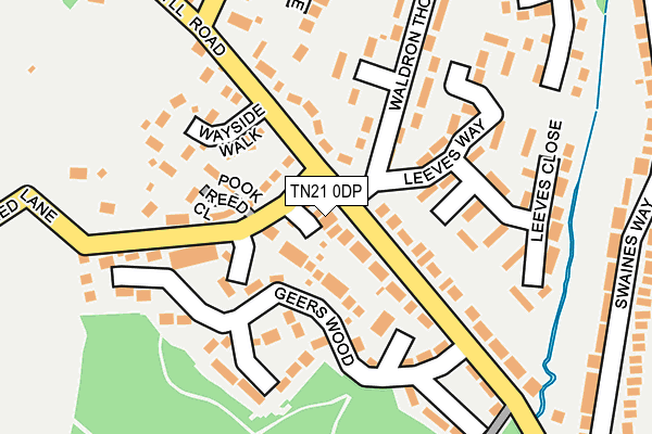 TN21 0DP map - OS OpenMap – Local (Ordnance Survey)