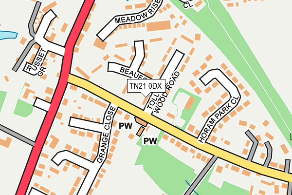 TN21 0DX map - OS OpenMap – Local (Ordnance Survey)